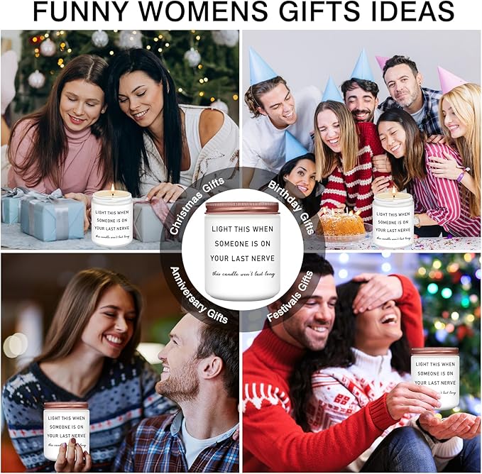 Homsolver Gifts for Women, Best Friend Birthday Christmas Friendship Gifts for Women, Sister, Friend, Mom, Bestie, Her, BFF, Coworker, Unique Woman Gift, Funny Lavender Scented Candle Gift - Bloomnest