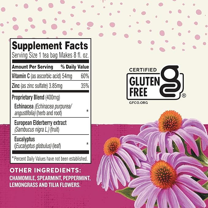 Celestial Seasonings Sleepytime Wellness Echinacea Immune Boost, Caffeine Free, 20 Tea Bags Box - Bloomnest