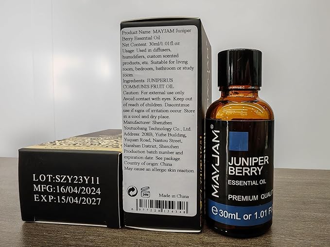 Juniper Berry Essential Oil 30ML/ 1.01FL.OZ, MAYJAM Pure Juniper Berry Oil for Massage, Diffuser, Soap Making, Long Lasting Scents - Bloomnest