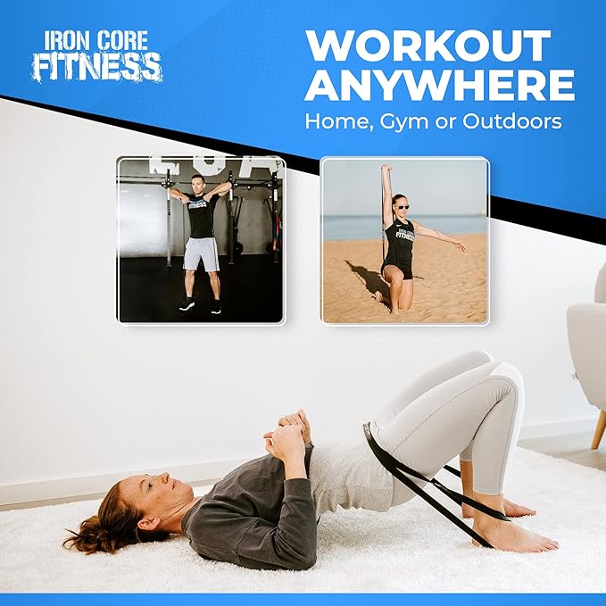 Pull Up Assistance Resistance Bands - Long Loop Power Bands for Men and Women - Strength Power Flexibility Training at Home & Gym - Ebooks & Workout Chart Included by Iron Core Fitness - Bloomnest