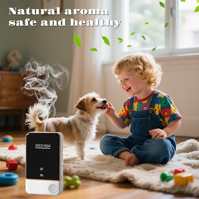 Waterless Essential Oil Diffuser for Home & Office Cordless Battery Operated Aroma Diffuser with 7 Mist Levels, Ultrasonic Air Freshener for Large Rooms Bedroom Bathroom Car Small & Portable - Bloomnest