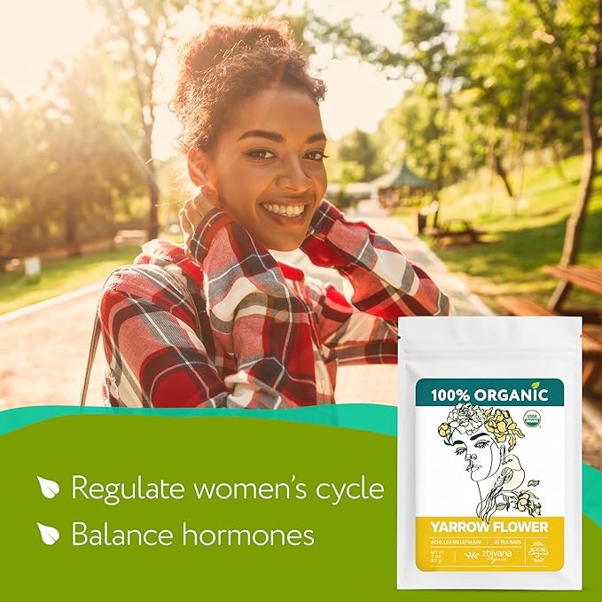 Organic Yarrow Tea (40 Tea Bags) - Support Immune Function, Digestion, Relaxation - Women's Tea for Healthy Cycle and Emotional Balance - Te de Milenrama - Bloomnest