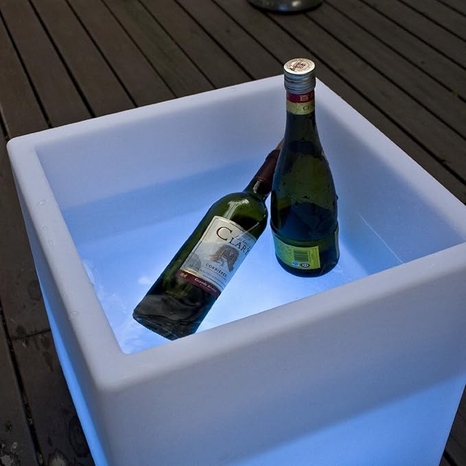 Mr.Go 16-inch SEMI-Storage LED Light Cube, Rechargeable RGB Color Changing Glowing Cube Cabinet Container End Table Ice Bucket Flower Pot Planter - Bloomnest