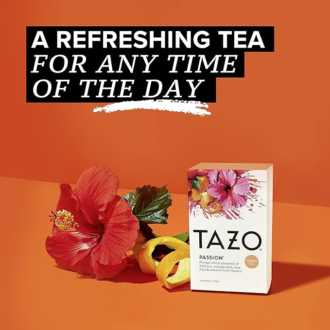 TAZO Passion Herbal Tea Bags,Hot or Iced,Caffeine Free,20 Tea Bags,(Pack of 2) - Bloomnest