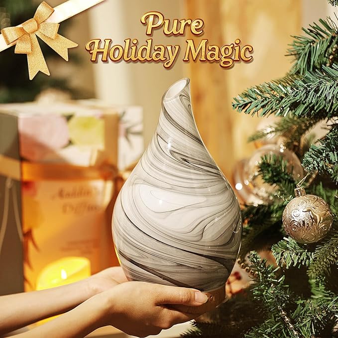 Porseme 280ml Essential Oil Diffuser Glass Color Changing Aroma Air Diffusers Aromatherapy Ultrasonic Cool Mist Humidifier 7 Running Hours Waterless Auto-Off for Sleeping, Yoga, Office, Spa (Ink) - Bloomnest