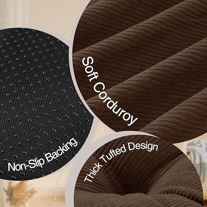 Floor Cushions for Adults Floor Pillows for Sitting Large Square Tufted Meditation Pillows Memory Foam 2 Pcs, 22" x 22", Dark Brown - Bloomnest