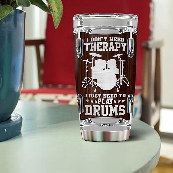Personalized Drummer Gifts for Men Gift for Drummers Drum Players 20oz Travel Cup Coffee Mug Stainless Steel Insulated Tumbler with Lid Gift for Music Lovers - Bloomnest