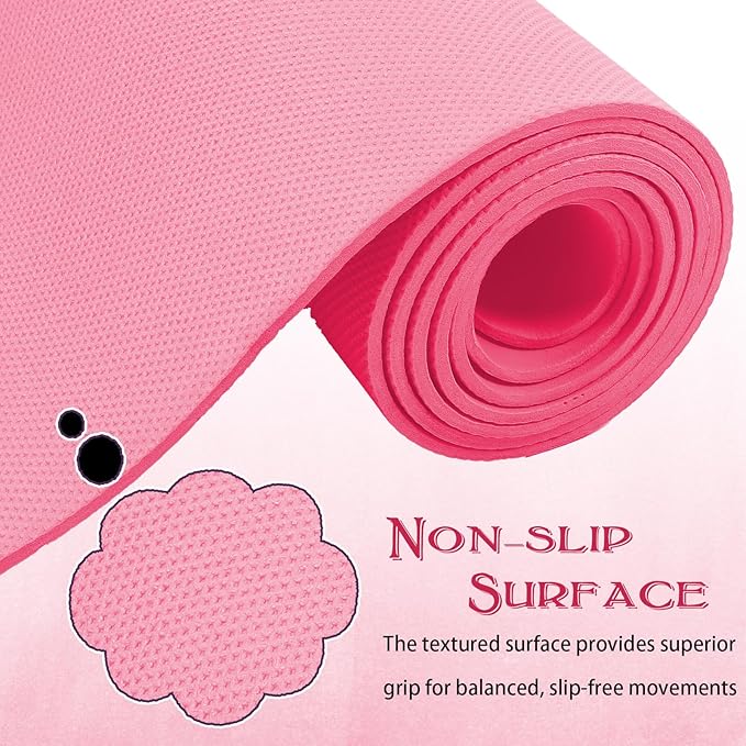 10 Pack Yoga Mats Bulk, 68'' x 24'' x 4mm Thick Yoga Mats for Kids and Adult Gym Mats Bundle Latex Free Exercise Mats with Non Slip Texture for Outdoor Yoga, Pilates or Workout - Bloomnest