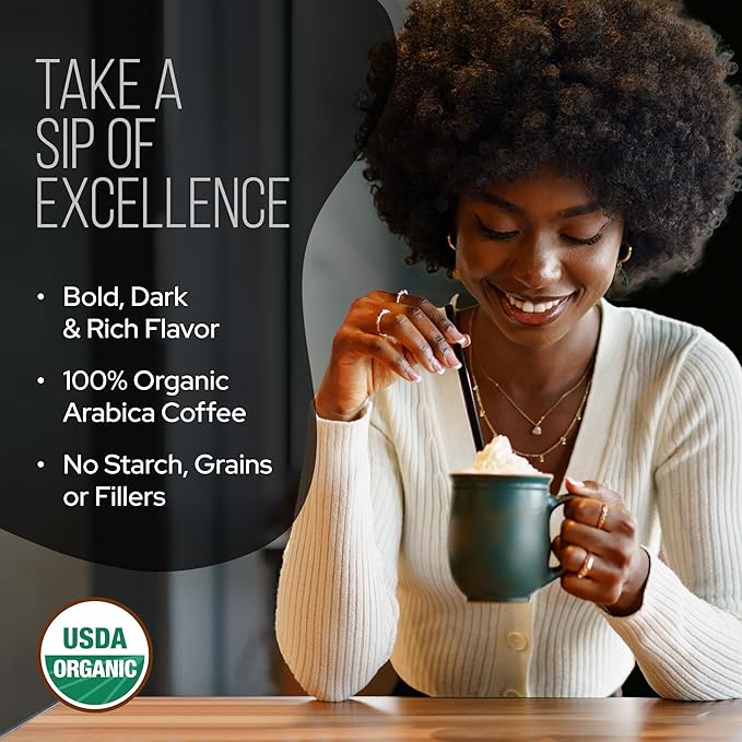 La Republica Founders Reserve Decaf Instant Mushroom Coffee Organic (35 Servings), Premium 50% More Shrooms, Rich Flavor - Bloomnest