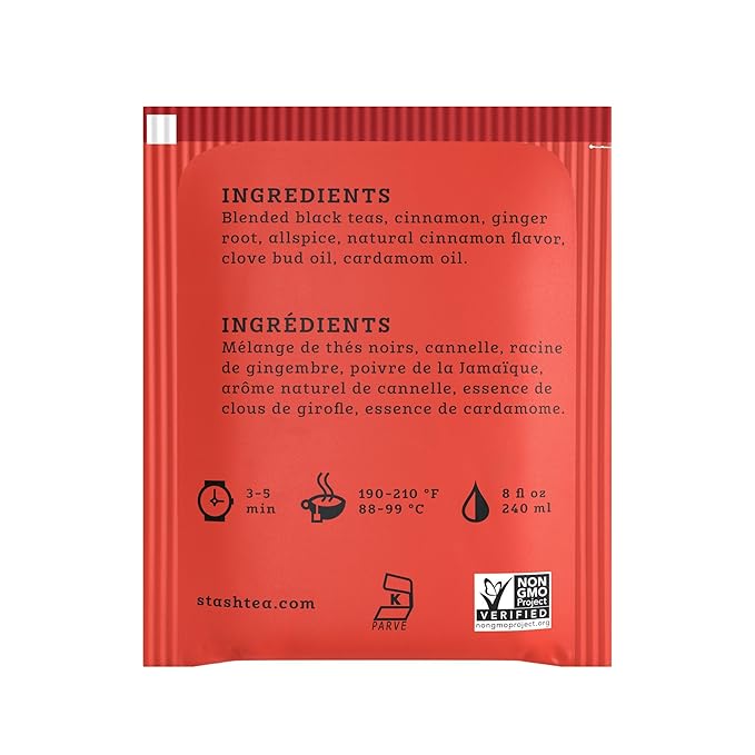 Stash Tea Chai Spice Black Tea, 6 Boxes of 30 Tea Bags Each (180 Tea Bags Total) - Bloomnest