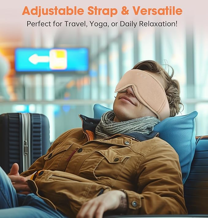 Sleep Mask with Headphones Bluetooth 5.4，LC-dolida 2025 New 3D Bluetooth Sleep Mask Headphones with Soft Bamboo Cotton for Side Sleepers Women Men, Sustainable Luxury for Better Sleep - Bloomnest