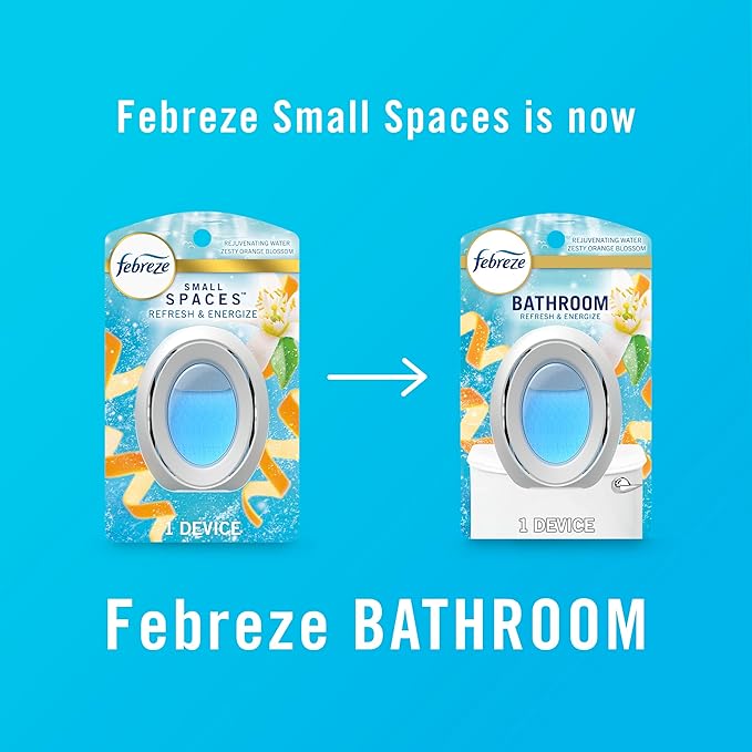 Febreze Bathroom Air Freshener, Odor-Fighting, Plug In Alternative, Air Fresheners for Home and Bathroom and Kitchen, Closet Air Fresheners, Refresh & Energize Scent, 4 Count - Bloomnest