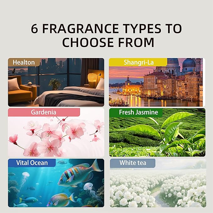 Waterless Essential Oil Diffuser for Home & Office Cordless Battery Operated Aroma Diffuser with 7 Mist Levels, Ultrasonic Air Freshener for Large Rooms Bedroom Bathroom Car Small & Portable - Bloomnest