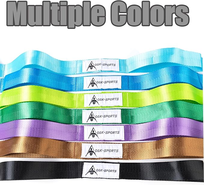 Oak-Sports Stretching Strap Yoga Strap for Physical Therapy with 10 Loops, Yoga Straps for Stretching, Upgraded Non-Elastic Stretch Band for Pilates, Dance and Gymnastics with Workout Guide - Bloomnest
