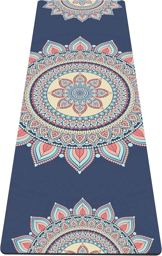 nuveti Yoga Mat Print Extra Thick TPE Non Slip Fitness Exercise Mat with Carrying Bag,72"x24" Extra Thick 6MM Exercise & Workout Mat for Yoga, Pilates Fitness and Floor Exercises - Bloomnest