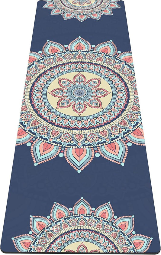 nuveti Yoga Mat Print Extra Thick TPE Non Slip Fitness Exercise Mat with Carrying Bag,72"x24" Extra Thick 6MM Exercise & Workout Mat for Yoga, Pilates Fitness and Floor Exercises - Bloomnest