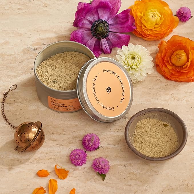 Divya's Everyday Energizing Ginger Tea, Uplifting Ayurvedic Herbal Tea with Amla, Lemongrass, Nettles, & More, Caffeine Free, Organic, Non-GMO, Ayurvedic, Loose Leaf Tea - Bloomnest