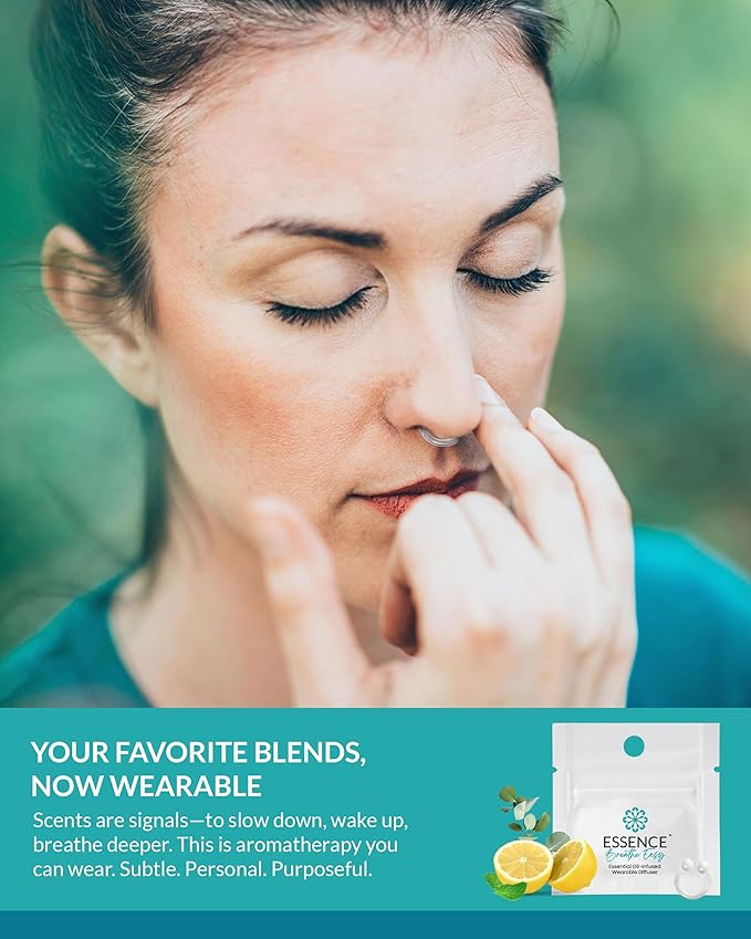 Essence Wearable Aromatherapy Nasal Diffuser – Breathe Easy Essential Oil Nose Ring – Personal Scent Clip for Travel, Work & Everyday Use – Made in USA - Bloomnest
