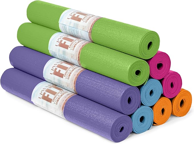 10 Pack Economy Yoga Mat, 68" x 24" Non Slip Exercise Mat, 3mm Thick Gym Mat, Bulk Non Toxic Yoga Mats for Home Workout and Studios - Bloomnest
