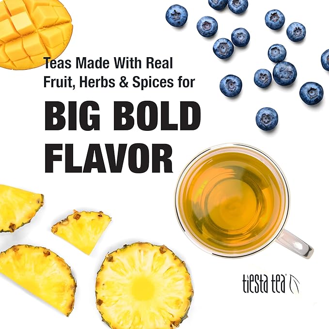Tiesta Tea - Pineapple Blues, Loose Leaf, Blueberry Pineapple Green Tea, Premium Tropical Blend, Medium Caffeinated, Brews Up to 200 Cups, 16oz Resealable Bulk Pouch - Bloomnest