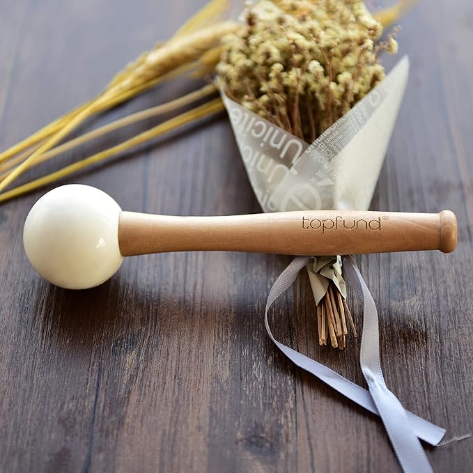 TOPFUND 432 Hz Chakra Set of 7 Crystal Singing Bowls 6-10 inch with Heavy Duty Carrying Cases and Mallets