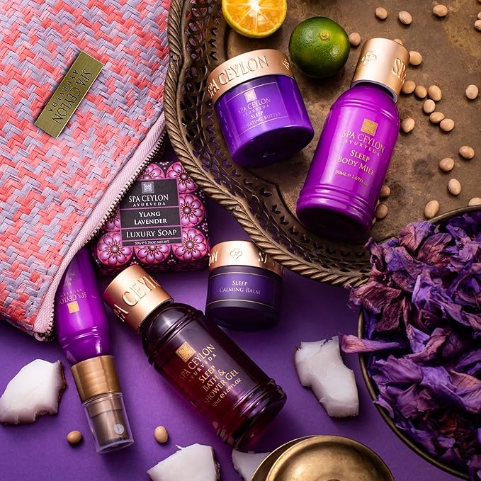 Spa Ceylon SLEEP HOME SPA SET | Body Care Set & Mini Travel Bag | Organic Self-Care Set | Vegan | Holiday Gift Set