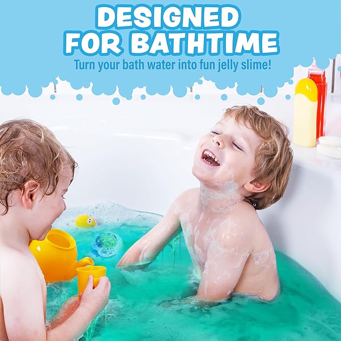 Tub Works® Jelly Bath Slime Bombs, 6 Pack | Bath Bombs for Kids That Turn Bath Water Into Colorful Jelly Slime | Nontoxic | Unique Kids Bath Bombs with Surprise Slime Texture | Sensory Fun Bath Toys - Bloomnest