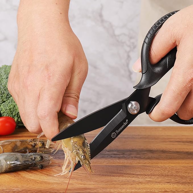 Sunnecko Kitchen Scissors All Purpose Heavy Duty Scissors Titanium Coated, Kitchen Shears for Food, Micro Serrated with Detachable Blades - Bloomnest