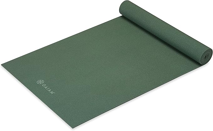 Gaiam Yoga Mat - Premium 5mm Solid Thick Non Slip Exercise & Fitness Mat for All Types of Yoga, Pilates & Floor Workouts (68" x 24" x 5mm) - Bloomnest