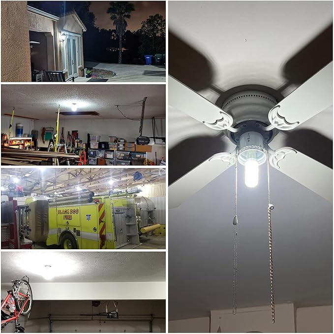 Big 1.77x 5.9 inch E26 LED Corn Light Bulb 200W Equivalent 3000 lm 6000K Cool Daylight Bright,20W E27 Medium Base Non-dimmable Candelabra Ceiling Fan Corn Lighting for Home Garage Warehouse,4Pack - Bloomnest