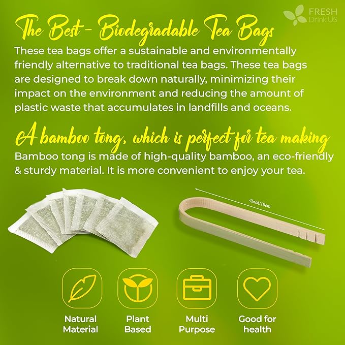 FreshDrinkUS, Avocado Leaf Tea Bags | 40 Count | Premium Dried Avocado Leaves Herbal Tea – Caffeine Free Botanical Tea – Fresh, Smooth & Earthy Flavor. Sugar Free. Vegan - Bloomnest