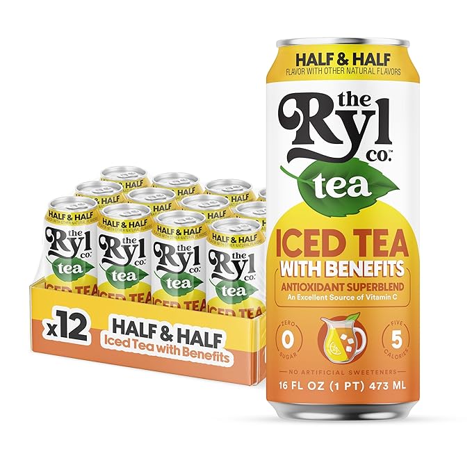 Ryl Iced Tea, Half & Half, Antioxidant Superblend, No Artificial Ingredients, 16.0 Fl Oz (12-Pack) - Bloomnest