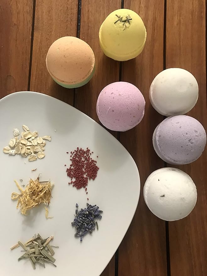 Variety Pack Bath Bombs 2.5 oz. Each Cocoa Butter and Plant-Based Ingredients Support Refugee Employment in USA (Variety 12 Pack) - Bloomnest