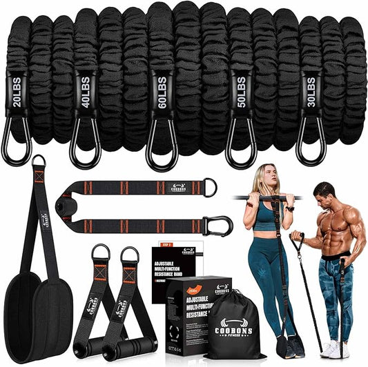 Resistance Bands, Exercise Bands, Resistance Bands for Working Out, Pull Up Assistance Bands, Work Out Bands with Handles for Men and Women Fitness, Strength Training Equipment - Bloomnest