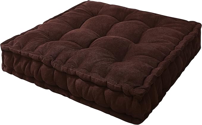 Verpert Floor pillow25x25Inch Square Meditation Cushion Floor Seating for Adults,Oversized Tufted seat Cushion Reading Nook for Kids,Yoga Meditation Pillow Sitting on Floor,Living Room Couch Outdoor