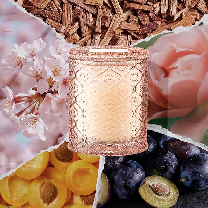 LA JOLIE MUSE Cherry Sakura Candle - Cherry Blossom, Rose, Sandalwood | 6 oz Natural Soy Wax | 40 Hours Clean Burn | Floral Scented Candle | Gift-Ready for Hosts & Gatherings - Bloomnest