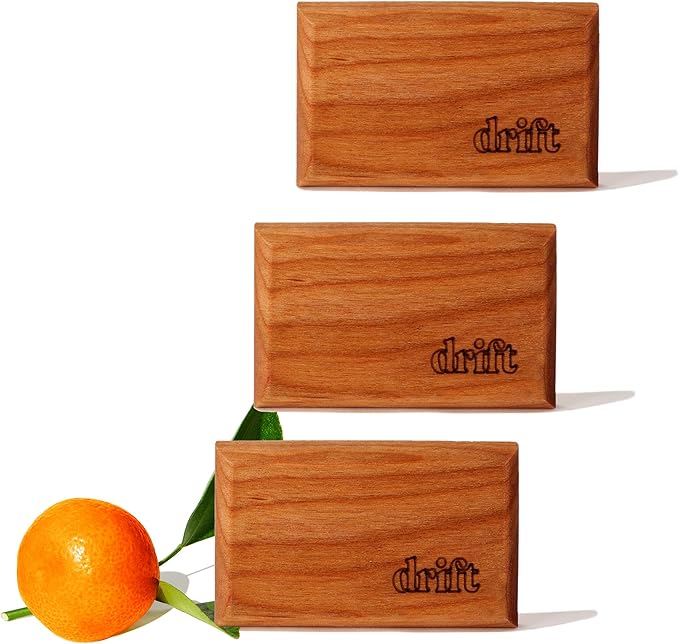 Drift Car Air Freshener - The Original Wood Air Freshener - Car Odor Eliminator - Long Lasting Scent - Metal Clip - Essential Oils - Clean Ingredients - Grove Scent 3 Pack Refill - NO CLIP INCLUDED - Bloomnest