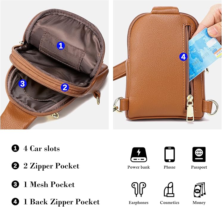 INICAT Small Sling Bag for Women Everyday & Travel Crossbody Bags Lightweight Cross Body Purses Vegan Leather - Bloomnest