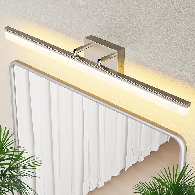 Brushed Nickel Vanity Light 31.5", 24W LED Dimmable Bathroom Light Bar with Adjustable Angle & 5CCT – Modern Long Wall Fixture for Bathroom, Powder Room, Bedroom, Apartment, Hotel - Bloomnest