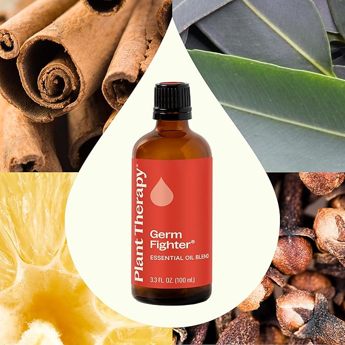 Plant Therapy Germ Fighter Essential Oil Blend 100% Pure, Undiluted, Natural Aromatherapy, Therapeutic Grade 100 mL (3.3 oz) - Bloomnest