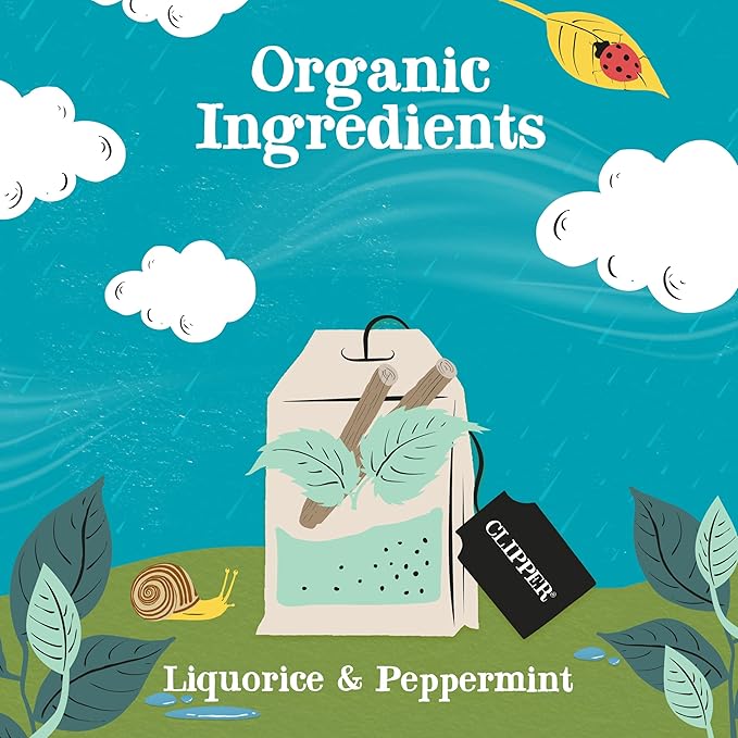 Clipper Tea Peppermint & Licorice Teabags – Caffeine Free, USDA Organic, Great Hot or Iced – Sweet, Refreshing, Natural, Fair & Delicious Sweet – 50 Tea Bags - Bloomnest