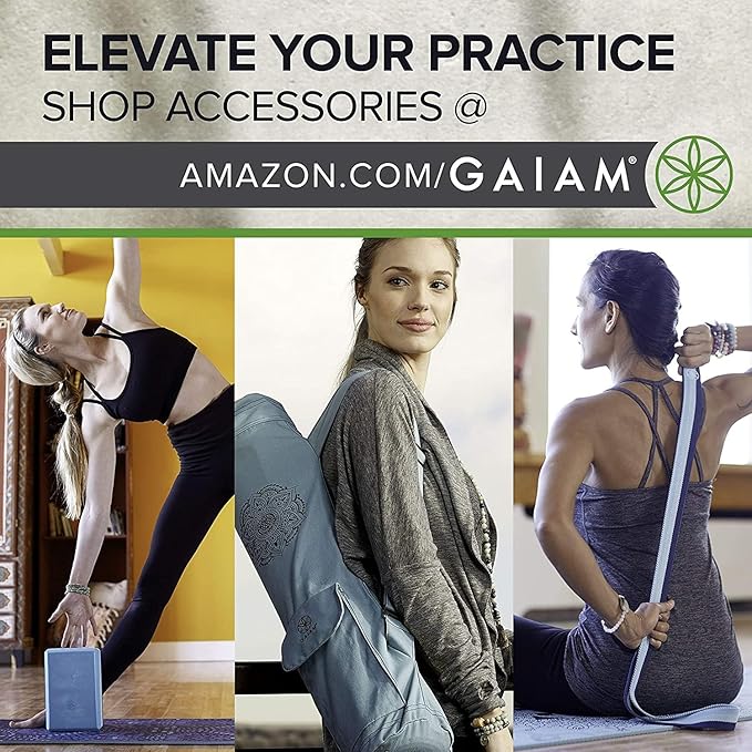 Gaiam Yoga Mat - Premium 5mm Print Thick Non Slip Exercise & Fitness Mat for All Types of Yoga, Pilates & Floor Workouts (68" x 24" x 5mm) - Bloomnest