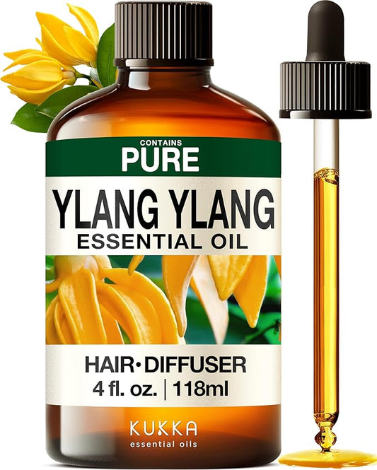 KUKKA Ylang-Ylang Essential Oils - 4 Fl Oz - for Hair, Skin, Diffuser, Aromatherapy & DIY Soap Making Scent - Bloomnest
