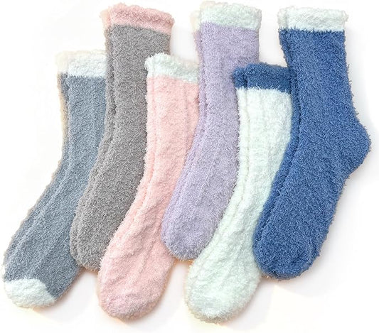 TEHOOK Warm & Cozy Valentines Gifts for Women, Fluffy Fuzzy Plush Sleeping Slipper Socks - Soft Warm Fabric