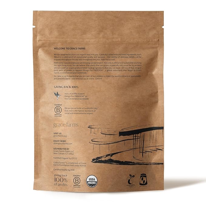 Grace Farms Shine Wellness Organic Tea Blend (50 Pyramid Sachets) | Hydrating Tea For Skin and Detox | Rooibos, Rosehips, Hibiscus, Tulsi, Haritaki | Fairtrade and Kosher | Gives Back 100% of Profits - Bloomnest
