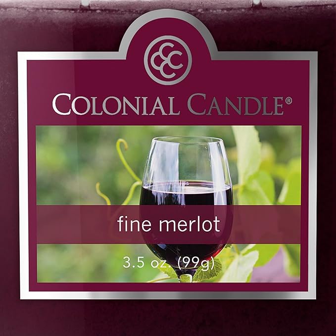 Colonial Candle Fine Merlot Scented Jar Candle, 2 Wick, 3.5 oz, Mottled Wax Candle - Bloomnest