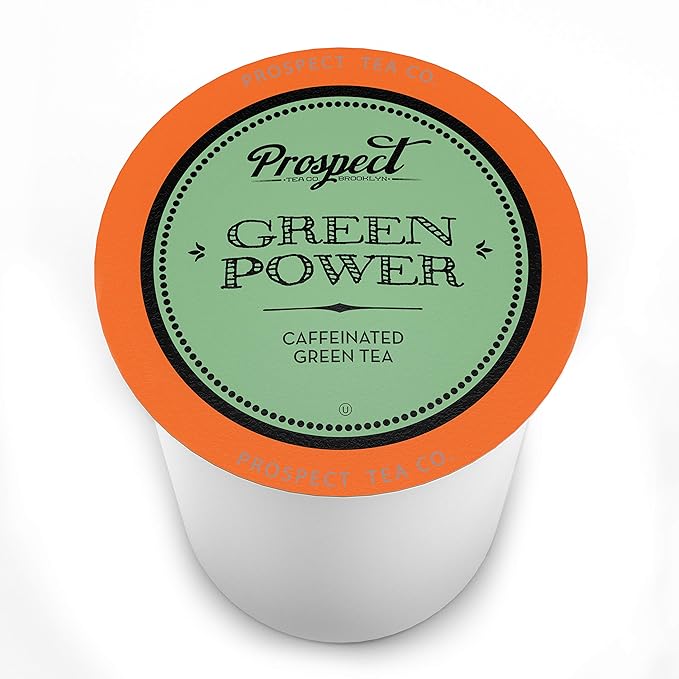 Prospect Tea Co. Green Power Caffeinated Tea Pods Compatible with K Cup Brewers Including 2.0, 40 Count - Bloomnest
