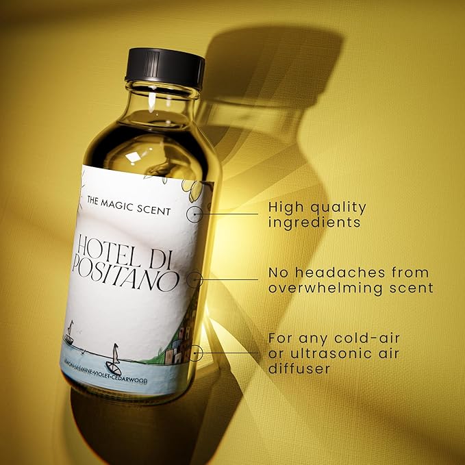 The Magic Scent Hotel Di Positano Diffuser Oil Scent - Cold-Air & Ultrasonic Fragrance Oil for Diffuser Inspired by Amalfi Coast, Italy - Essential Oils for Diffusers Aromatherapy - 4 fl oz, 120 mL - Bloomnest