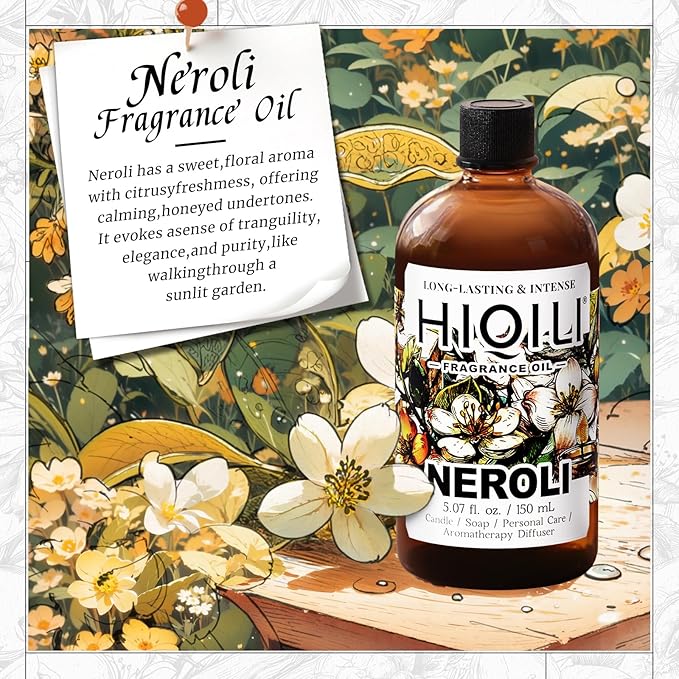 HIQILI Neroli Fragrance Oil for Candle, Soap and Perfume Making, Add to Body Lotion and Handcream, Essential Oil Diffuser Use - 5.07 Fl Oz - Bloomnest