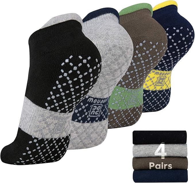 unenow Unisex Non Slip Grip Socks with Cushion for Yoga Pilates Barre Home & Hospital - Bloomnest